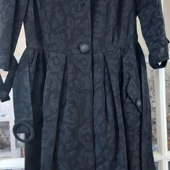 Black Brocade Coat - Picture 3 of 9